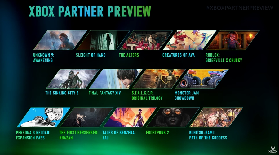 ▲ Xbox 파트너 프리뷰에서 소개된 게임 14종   출처: Xbox 유튜브 갈무리